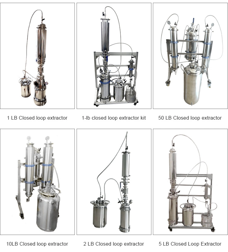 Bidirectional Flow 1lb Close Circuit Loop Column Lid Extractor Extraction Plant